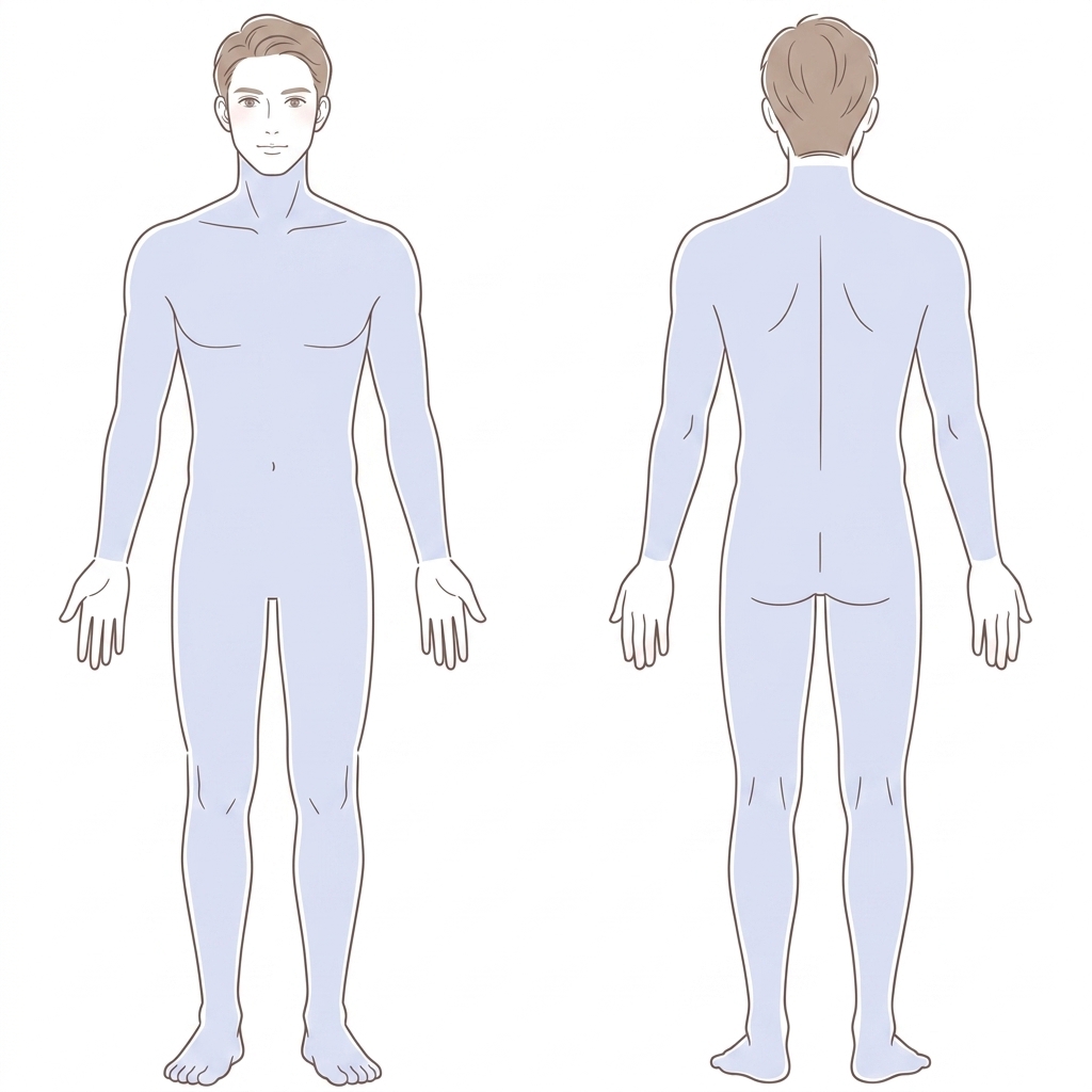 全身＋VIOの脱毛範囲を示したイラスト