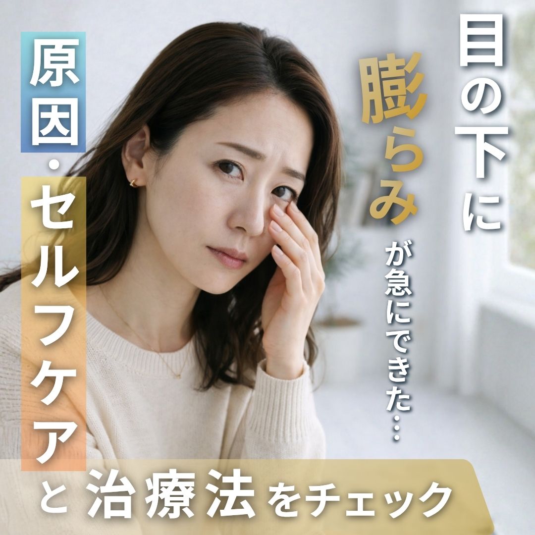 【目の下】ふくらみが急に現れた!原因やセルフケア・治療法を解説